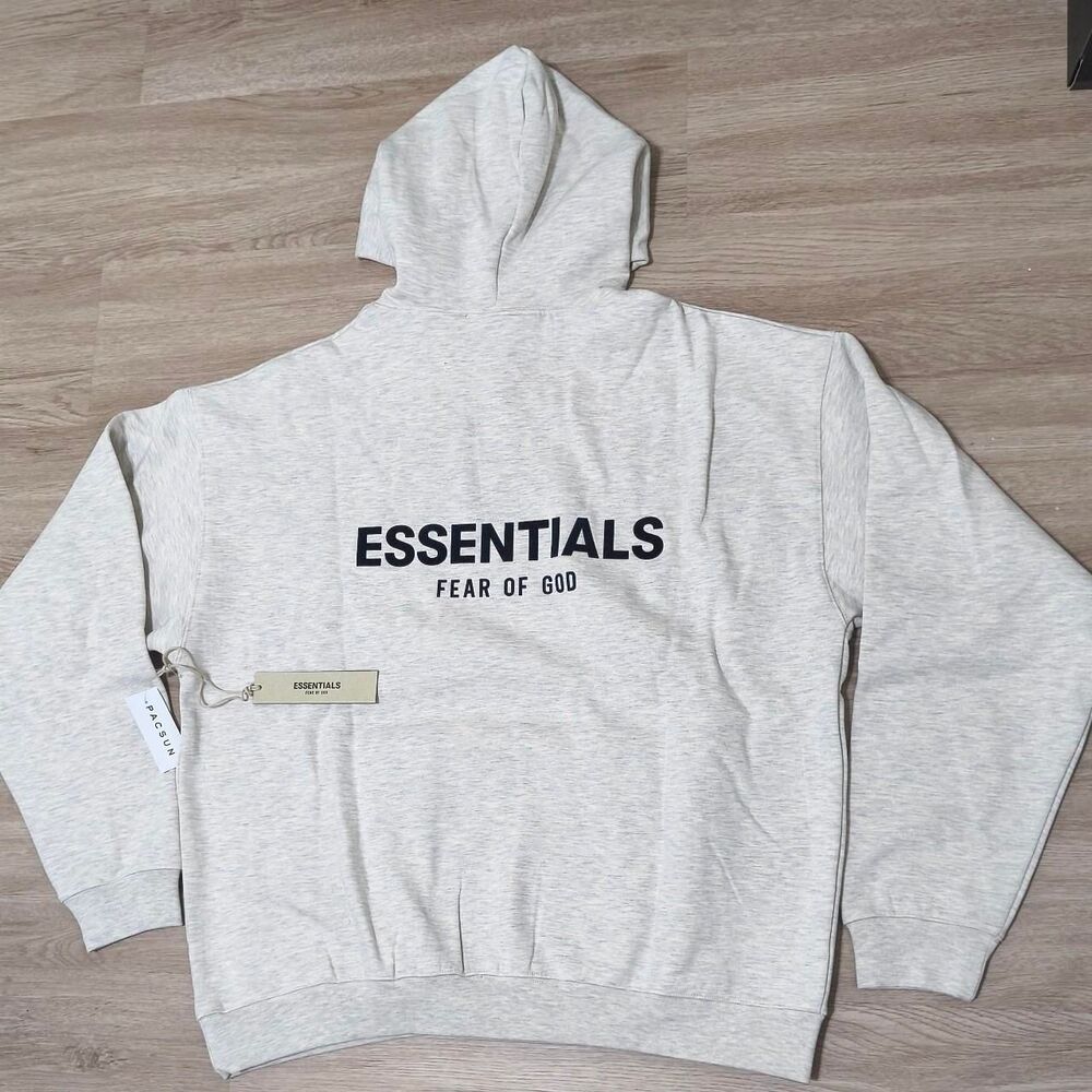 Fear of God ESSENTIALS Hoodie – Light Oatmeal | Size L | New with Tags - Picture 5 of 8